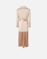 Satin trench coat with fringing - | Pinko
