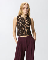 Geometric crocheted sleeveless top - | Pinko