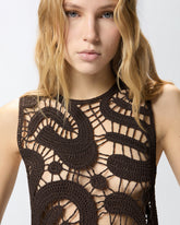 Geometric crocheted sleeveless top - | Pinko