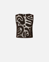 Geometric crocheted sleeveless top - | Pinko