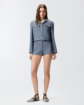 Shorts with topstitching - Grey | Pinko