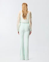 Flared trousers with pressed pleat detail - | Pinko