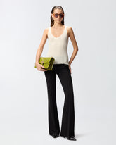 Flared trousers with pressed pleat detail - | Pinko