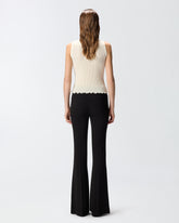 Flared trousers with pressed pleat detail - | Pinko