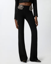 Hose mit aufgestickten Schmuckrosen - | Pinko
