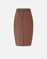 Slim-fitting calf-length skirt with belt - Brown | Pinko