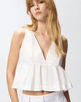 Crop top with ruffle and ties - | Pinko
