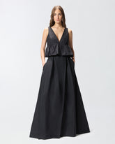 Crop top with ruffle and ties - | Pinko