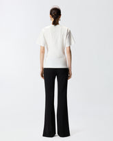 T-Shirt mit Drapierung und goldfarbenem Detail - | Pinko