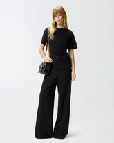 T-shirt with draping and gold detail - | Pinko