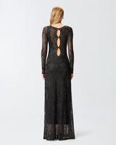 Langes Kleid mit Netzmesh und floraler Spitze - | Pinko