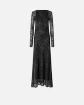 Langes Kleid mit Netzmesh und floraler Spitze - | Pinko