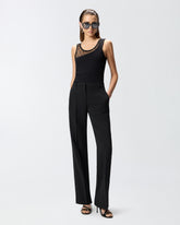 Vest top with Love Birds logo lace - Black | Pinko
