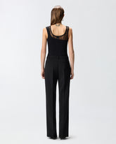 Vest top with Love Birds logo lace - Black | Pinko