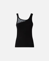 Vest top with Love Birds logo lace - Black | Pinko