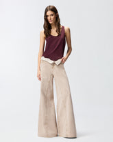 Braune Jeans mit Spitze in der Taille - | Pinko