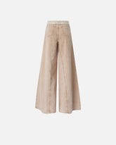 Braune Jeans mit Spitze in der Taille - | Pinko