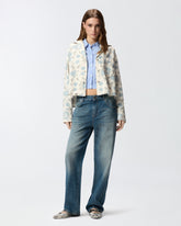 Lightweight boxy shirt with floral print - | Pinko