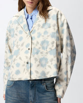 Lightweight boxy shirt with floral print - | Pinko