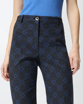 Trousers with a geometric and floral motif - | Pinko