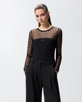 Jersey sweater with Love Birds logo lace - | Pinko