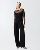 Jersey sweater with Love Birds logo lace - Black | Pinko