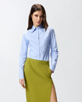 Striped cotton shirt with logo - | Pinko