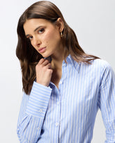 Striped cotton shirt with logo - | Pinko