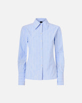 Striped cotton shirt with logo - | Pinko