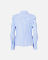 Striped cotton shirt with logo - | Pinko