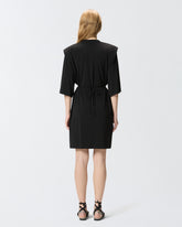 Mini dress with structured shoulders and chain - | Pinko