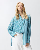 Striped cotton shirt with pockets - | Pinko