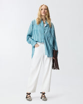 Striped cotton shirt with pockets - | Pinko