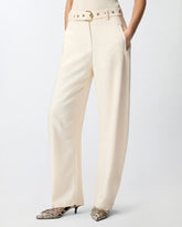 Trousers with belt - Creamy-White | Pinko