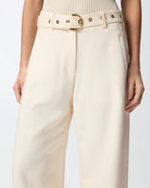 Trousers with belt - Creamy-White | Pinko