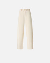 Trousers with belt - Creamy-White | Pinko