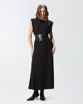 Ärmelloses, langes Kleid mit Kette - | Pinko