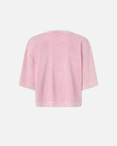 Cropped T-shirt with PINKO distressed embroidery - | Pinko