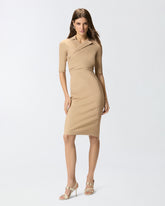 Slim-fit midi dress with bow - | Pinko