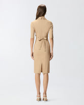 Slim-fit midi dress with bow - | Pinko