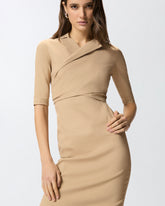 Slim-fit midi dress with bow - | Pinko
