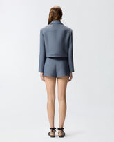Cropped jacket with topstitching - Grey | Pinko