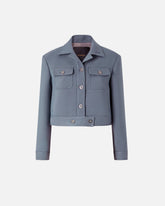 Cropped jacket with topstitching - Grey | Pinko