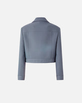 Cropped jacket with topstitching - Grey | Pinko