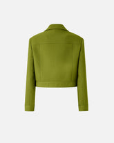 Cropped jacket with topstitching - Green | Pinko
