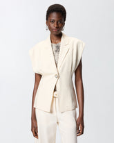 Sleeveless rustic-effect jacket - | Pinko