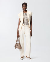 Sleeveless rustic-effect jacket - | Pinko