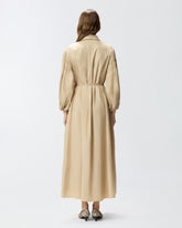 Long shirt dress in cotton with belt - | Pinko