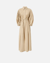 Long shirt dress in cotton with belt - | Pinko