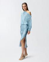 Fließendes Midikleid mit abgesetztem Schmuckprint - | Pinko